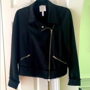 Nieman Marcus' Leith Black Leather Moto Jacket with Asymmetrical Zipper 8